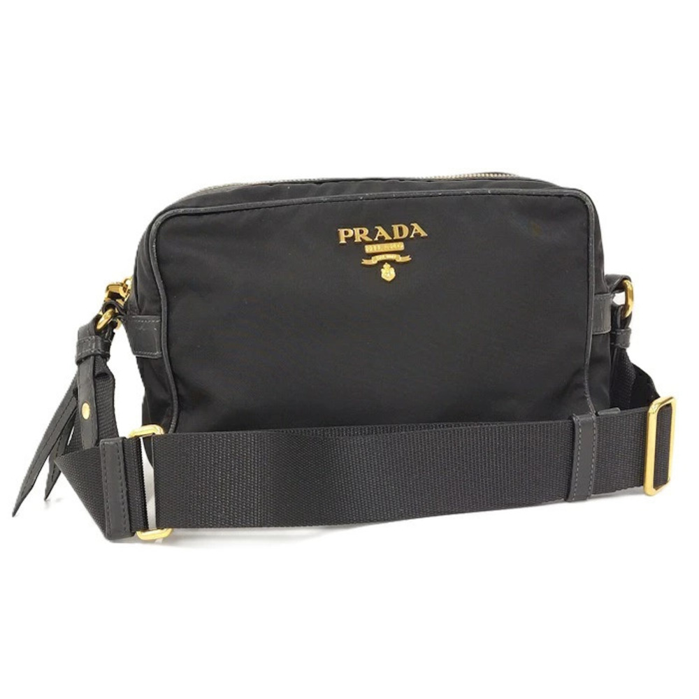 Prada Tessuto Camera Crossbody Bag logo Black
